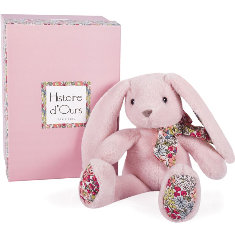 Peluche Lapin rose Copain Câlin (25 cm) Histoire d'Ours