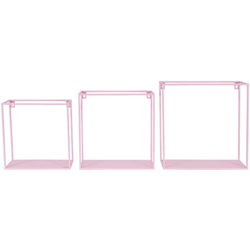 Ensemble de 3 étagères en métal rose (36 x 15 cm) Kids Depot