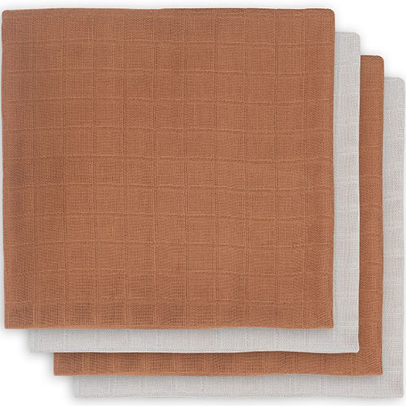 Lot de 4 langes en bambou caramel (70 x 70 cm) Jollein