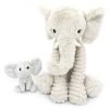 Peluche Eléphant maman et bébé Les Ptipotos Gris clair (35 cm) - Les Déglingos