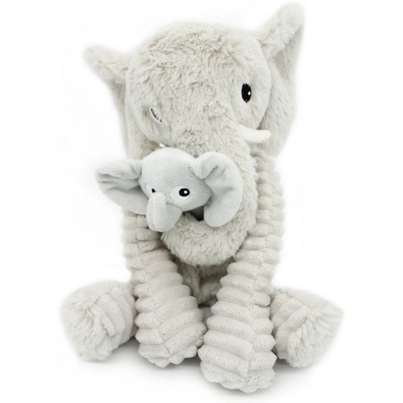 Peluche Eléphant maman et bébé Les Ptipotos Gris clair (35 cm) Les Déglingos Produit 3