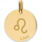 Médaille zodiaque Lion personnalisable (or jaune 375°)