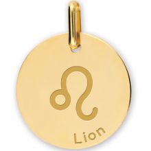 Médaille zodiaque Lion personnalisable (or jaune 375°)  par Lucas Lucor