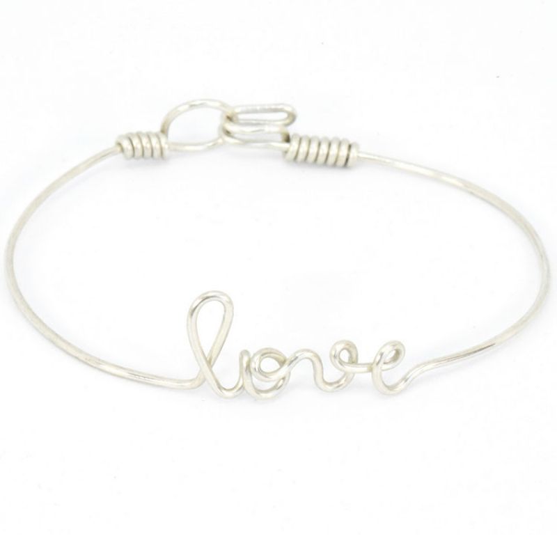 Bracelet Love en fil d'argent 925° (15 cm) Hava et ses secrets