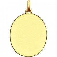 Médaille laïque unie ovale (or jaune 750°)  par Becker