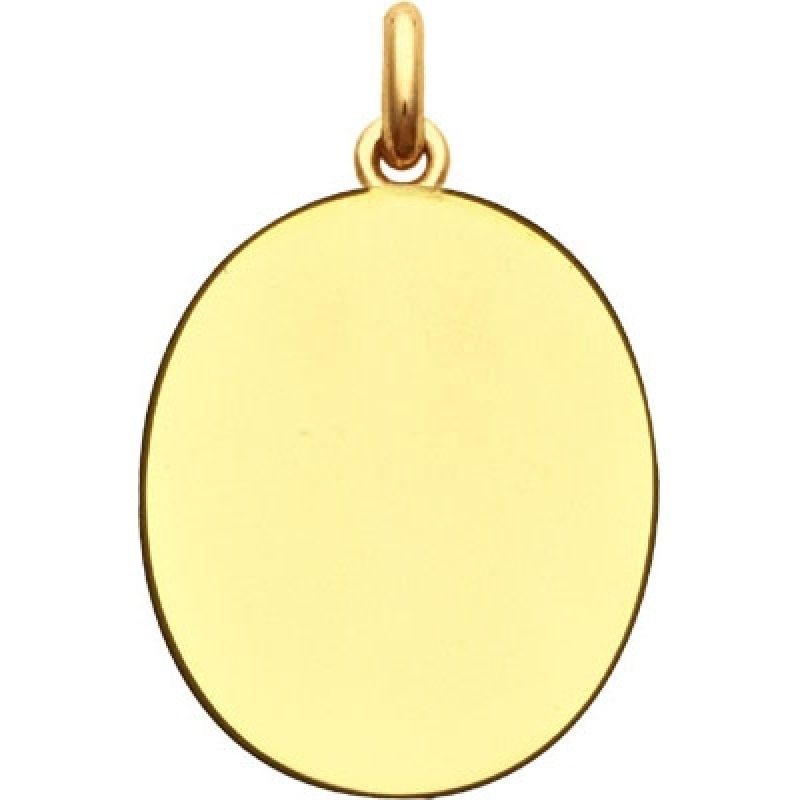 Médaille laïque unie ovale (or jaune 750°) Becker