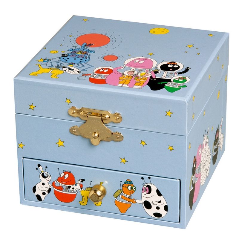 Coffret à bijoux musical Barbapapa et cosmonautes (bleu) Trousselier