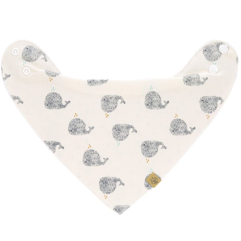 Bavoir bandana en coton bio baleine Little Water Lässig Produit 1 grande taille