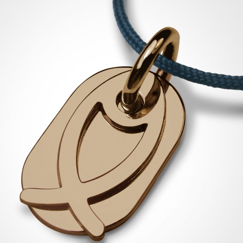 Collier cordon Ichthys (or jaune 750°) Mikado