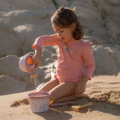 Maillot de bain manches longues 1 pièce à volants Dreamy Pink (3-4 ans)