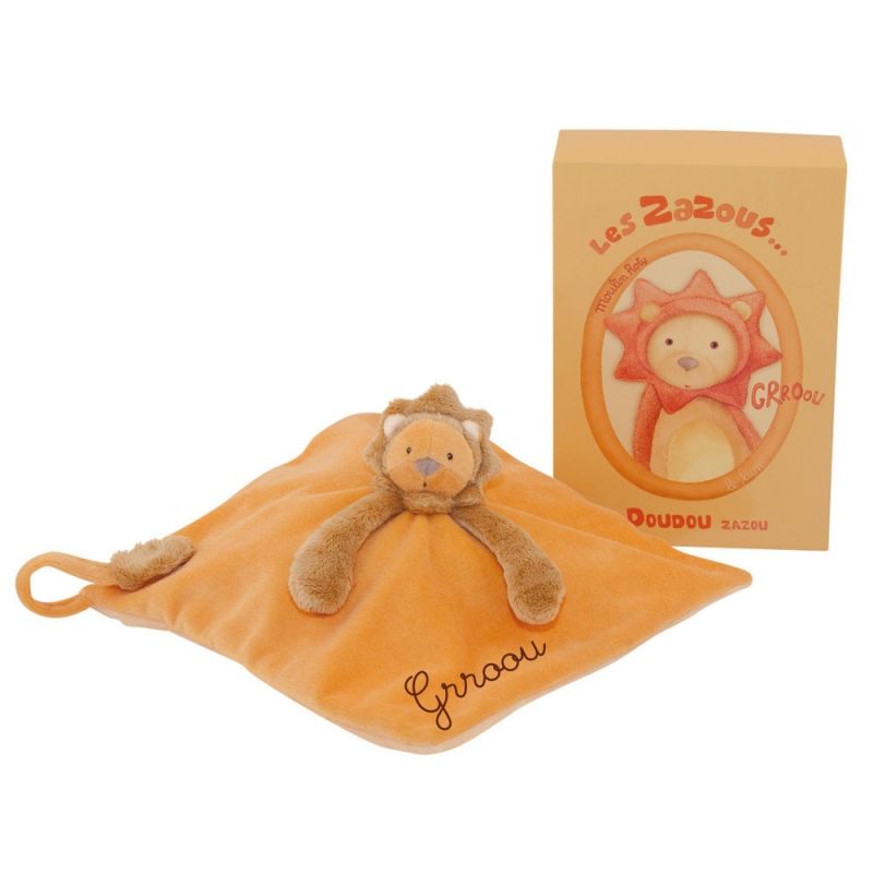 Doudou lion personnalisable Les Zazous (25 x 25 cm) Moulin Roty