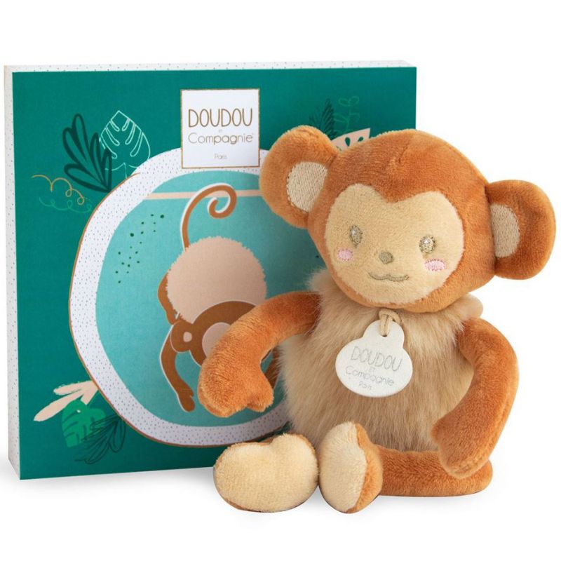 Peluche Minizoo Ouistiti marron Tropi'cool (15 cm) Doudou et Compagnie