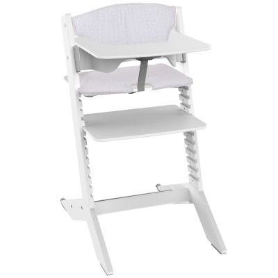Chaise haute évolutive Nala Blanche avec tablette et coussin