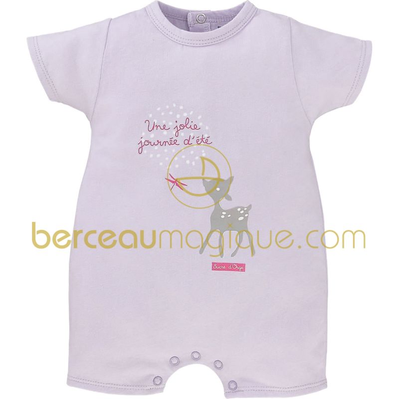 Combinaison courte simple Bouquet d'été (naissance au 6 mois) Sucre d'orge