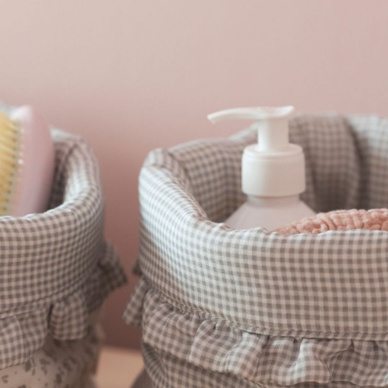 Panier de rangement Little Bloom Vichy Gris Pasito a pasito Ambiance 6