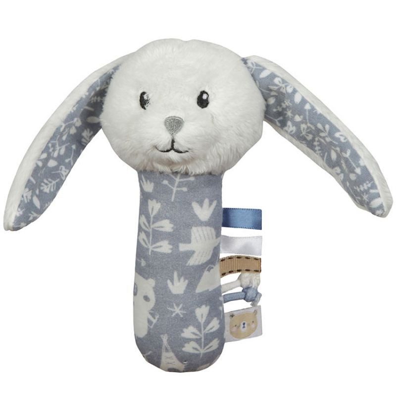 Hochet peluche lapin Adventure blue (21 cm) Little Dutch