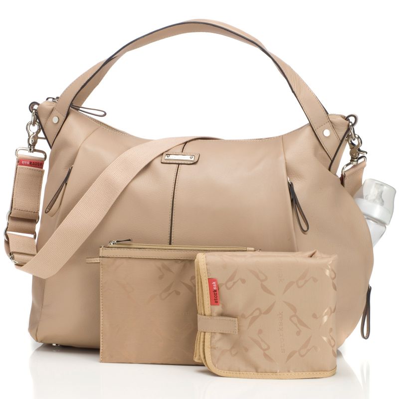 Sac à langer maman Catherine cuir beige Storksak