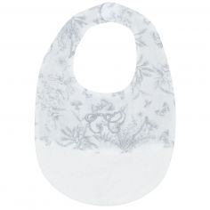 Bavoir à pression Toile de Jouy gris - Tartine et Chocolat