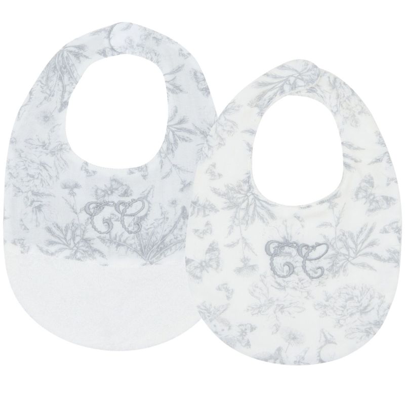 Lot de 2 bavoirs à pression Toile de Jouy gris Tartine et Chocolat Produit 1
