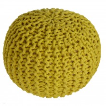 Pouf tricoté jaune Lili oeuf (diamètre 25 cm)  par Nattiot