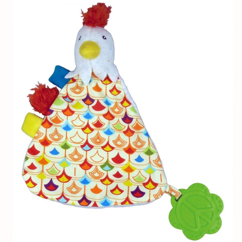 Doudou plat Bob le coq La Happy Farm (30 cm) Ebulobo