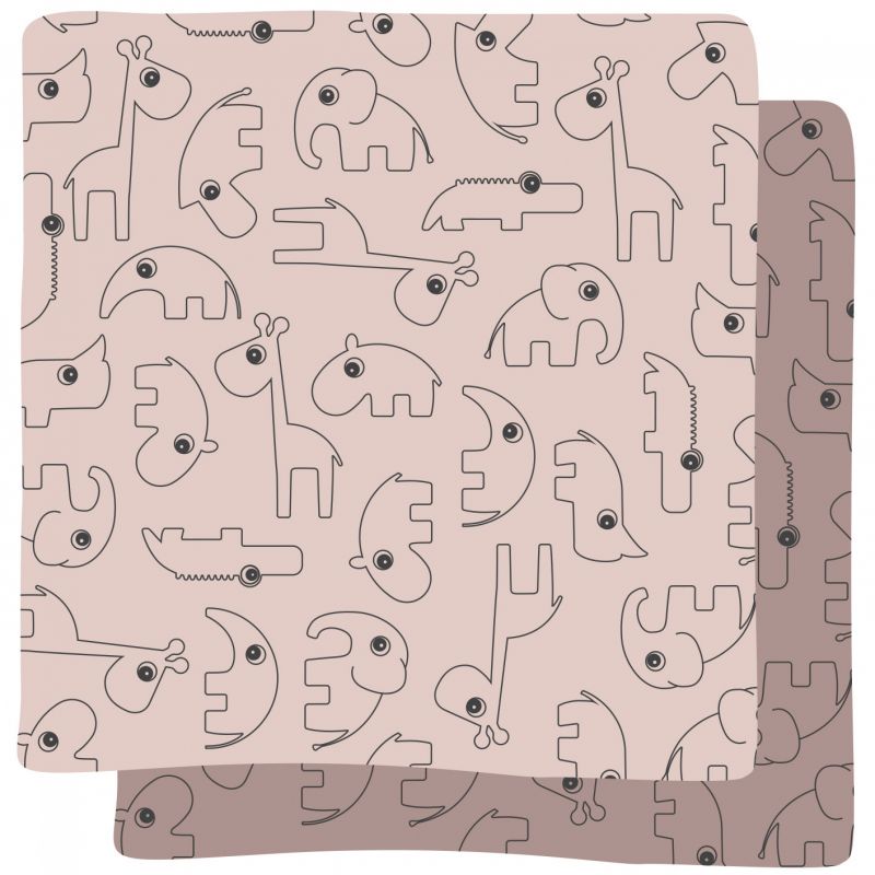 Lot de 2 langes Contour rose (70 x 70 cm) Done by Deer