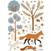 Planche de stickers A3 renard Woodland Animals  par Lilipinso