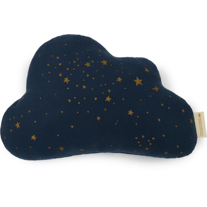 Coussin nuage Gold stella midnight blue (24 x 38 cm) Nobodinoz