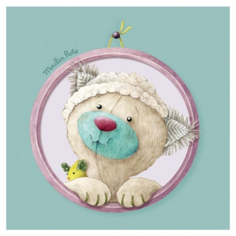 Tableau bleu chat Minoucha Les Pachats (20 x 20 cm) Moulin Roty
