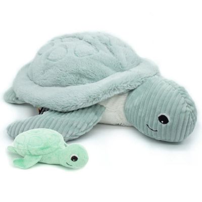 Peluche géante Les Ptipotos Sauvenou maman/bébé tortue menthe (49 cm)  par Les Déglingos