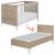 Variation Beige, blanc du produit Lit bébé évolutif 70x140 cm avec 2 pans de transformation en chêne Marcel de la marque Galipette