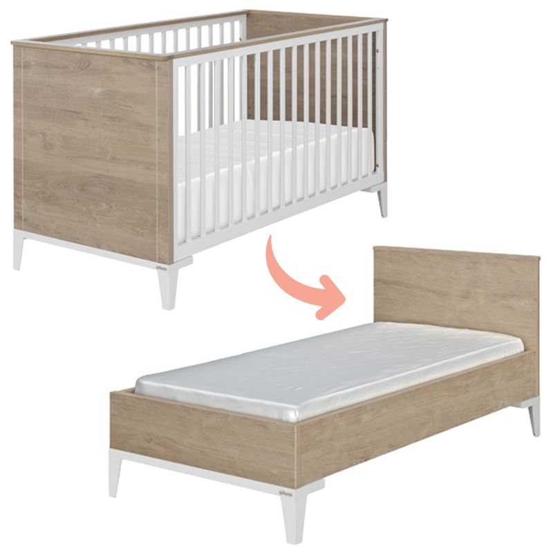 Lit bébé évolutif 70x140 cm avec 2 pans de transformation en chêne Marcel Galipette Produit 1