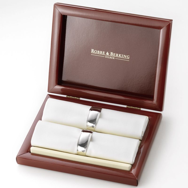 Set jumeaux rond de serviette Classic faden (argent massif 925°) Robbe & Berking