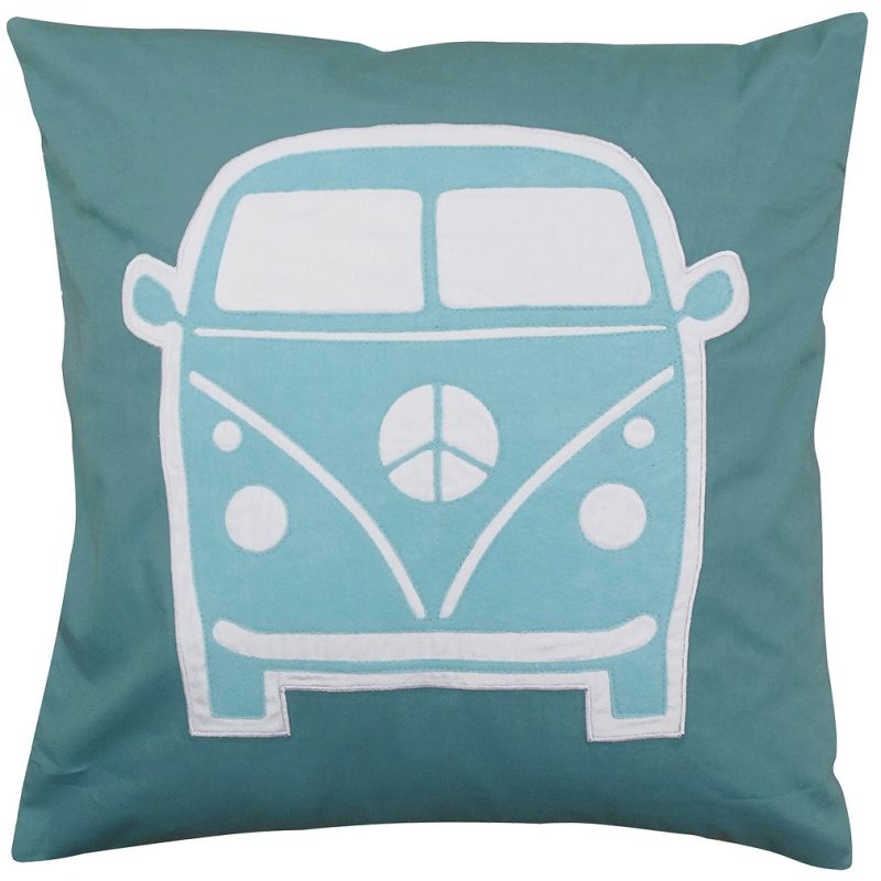 Coussin carré Little van bleu (40 x 40 cm) Taftan