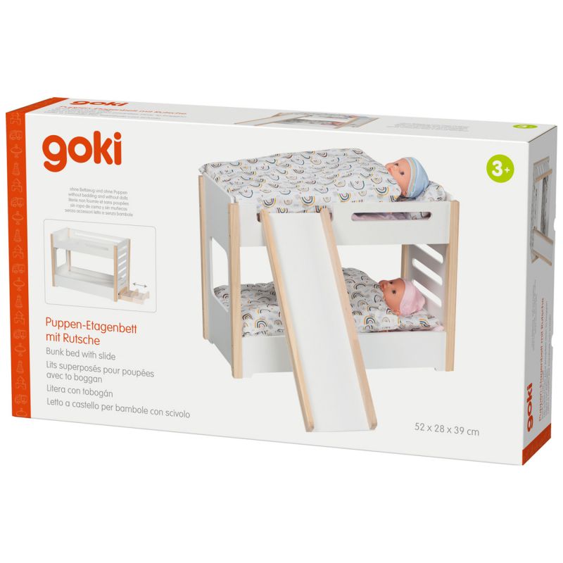 Lit de poupée superposé en bois avec toboggan Goki Packaging 6