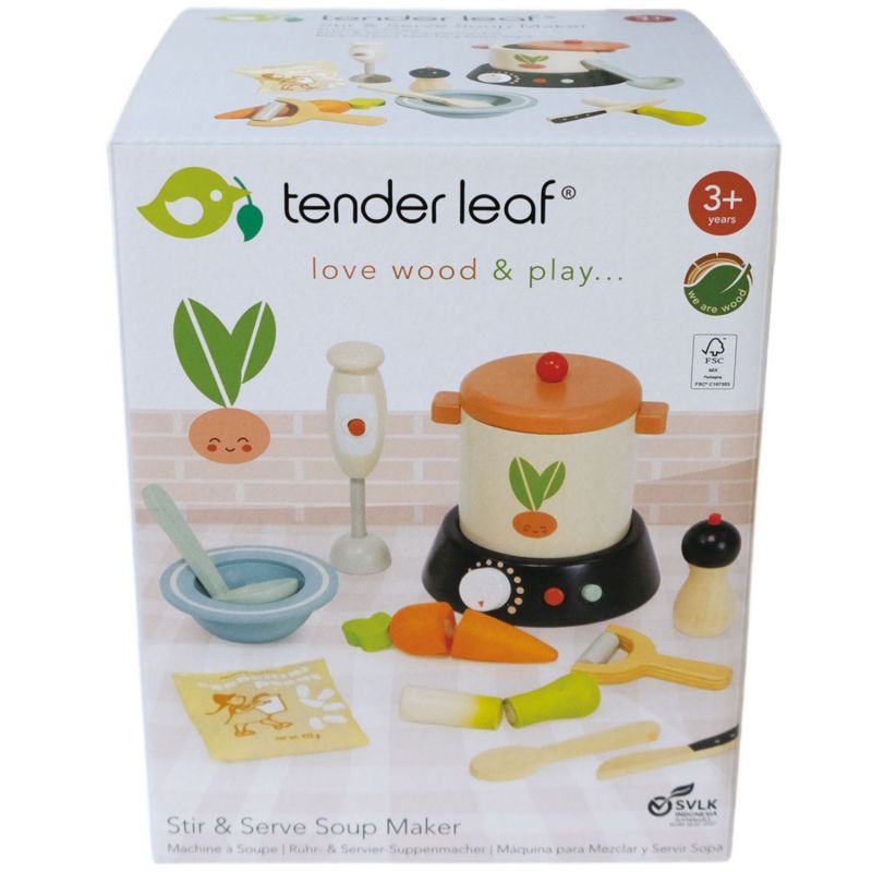 Robot soupe légumes et accessoires en bois Tender Leaf Packaging 6