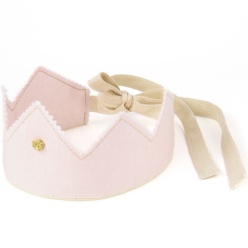 Couronne en lin rose poudré et doré Cotton&Sweets