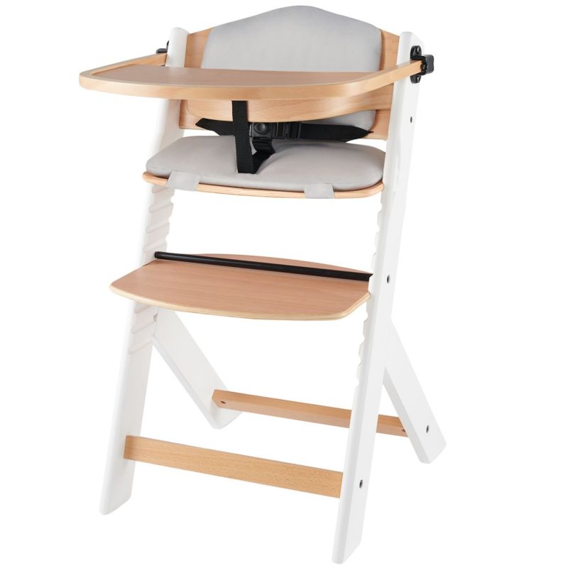 Chaise haute évolutive Enock avec coussin Natural-White Kinderkraft Produit 1