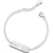 Bracelet garçon plaque rectangle et diamant Primegioie (or blanc 375°)  par leBebé
