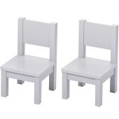 Lot de 2 chaises en bois grises (1-4 ans)