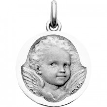 Médaille Ange Espiègle  (or blanc 750°)  par Becker
