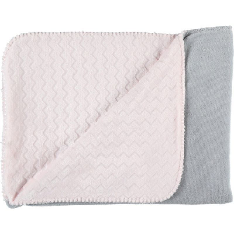 Couverture bicolore Groloudoux Mix & Match rose clair et grise (75 x 100 cm) Noukie's