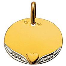 Médaille ovale Coeur perlé (or jaune 750°)  par Maison Augis