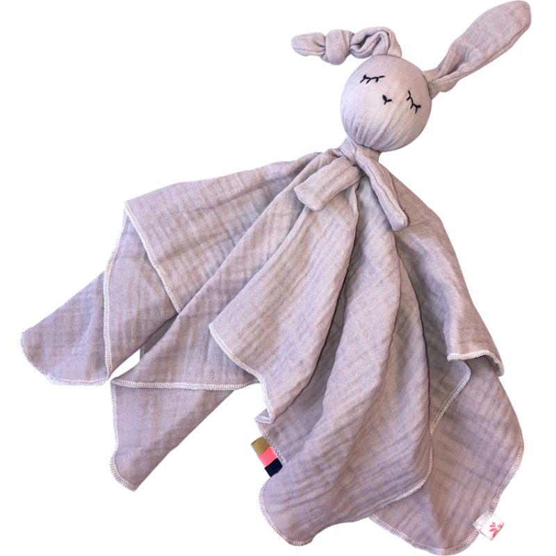 Doudou plat Lapin rose pâle Kikadu