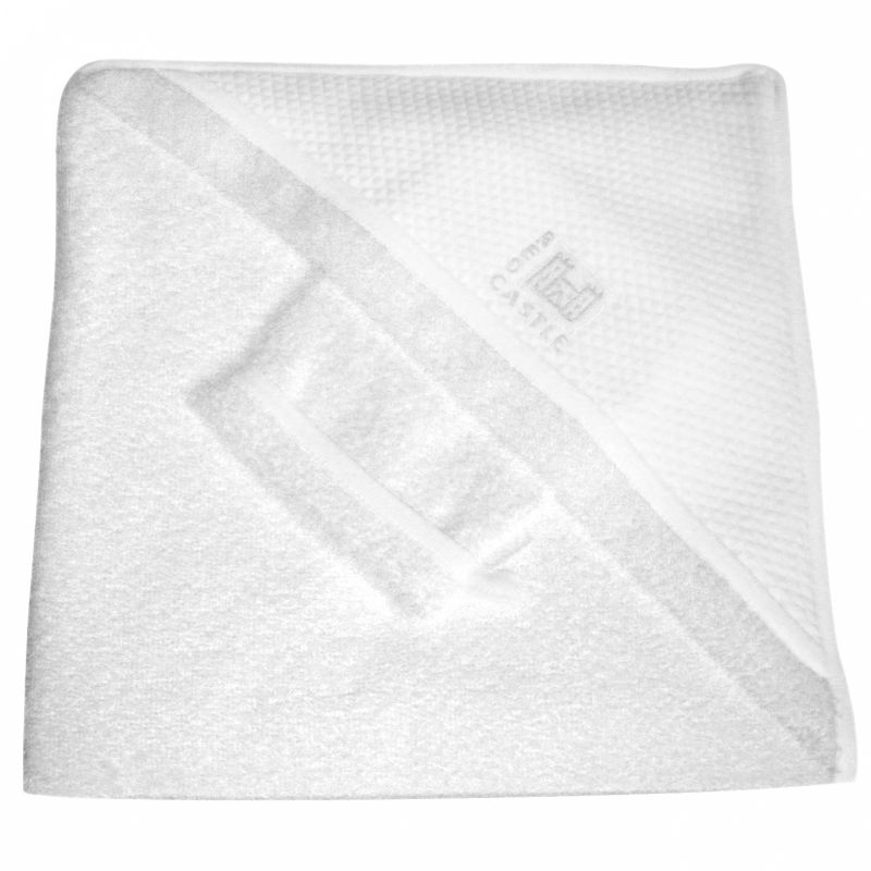 Sortie de bain avec gant blanc (100 x 100 cm) Red Castle