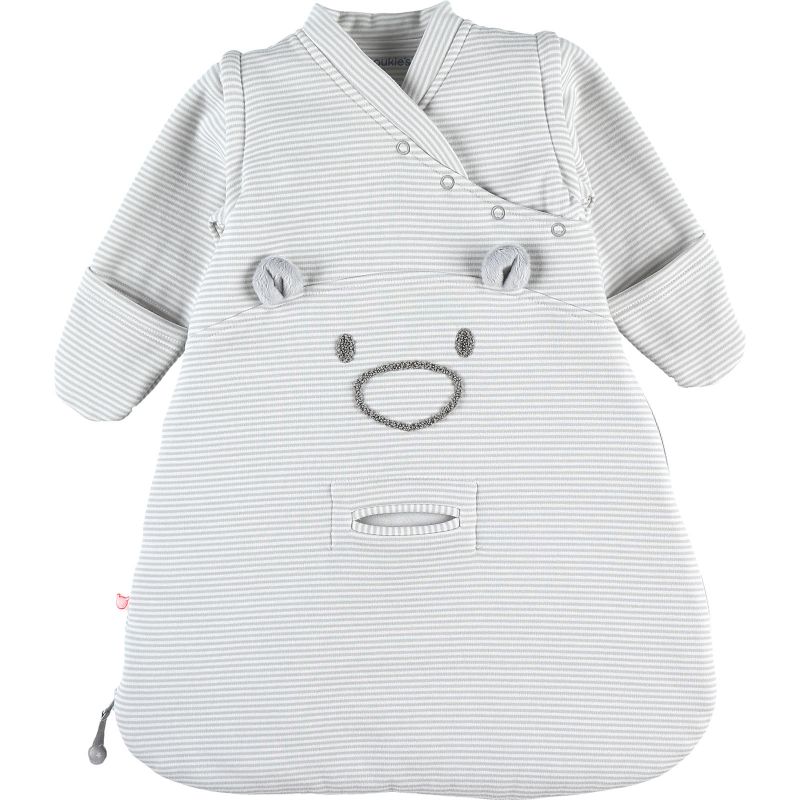 Gigoteuse 4 saisons Sweatoloudoux rayé gris clair Mix & Match TOG 1.0 (50 cm) Noukie's