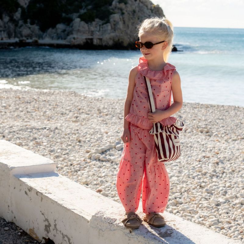 Sac bandoulière enfant Bordeaux Stripe Wildride Ambiance 5