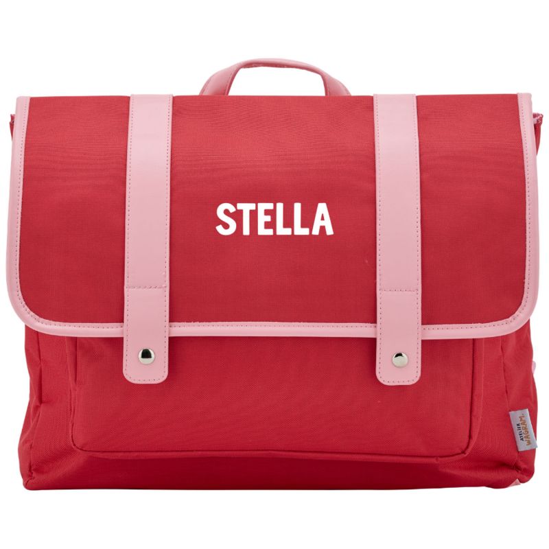 Cartable A4 primaire Rouge personnalisable (38 cm) Atelier Wagram Produit 1