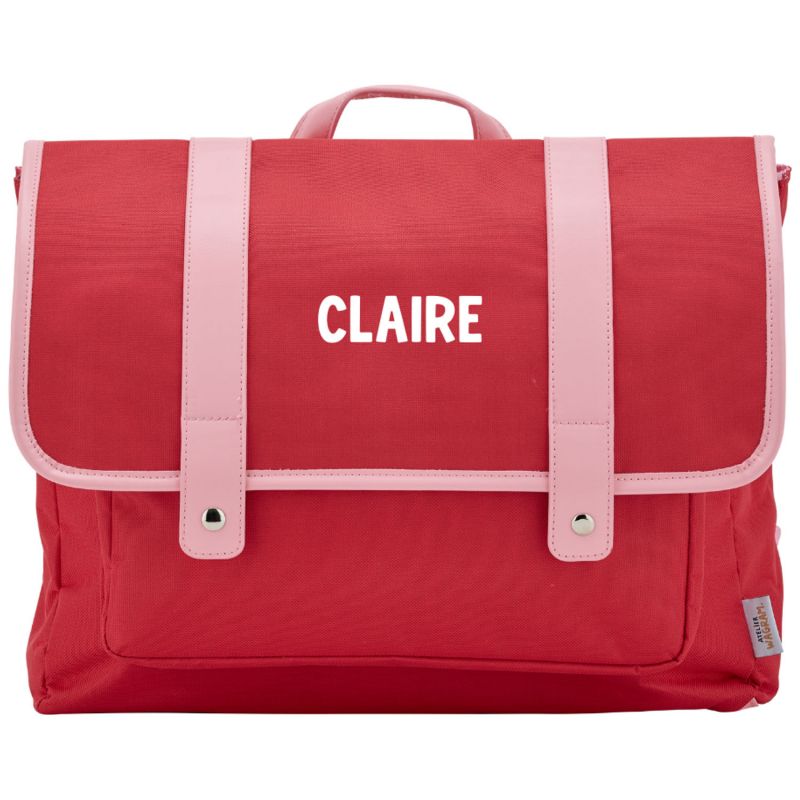 Cartable A4 primaire Rouge personnalisable (38 cm) Atelier Wagram Produit 4