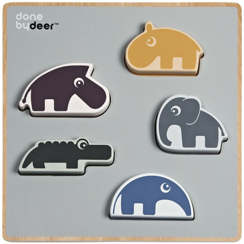 Puzzle à encastrement en bois Deer friends (5 pièces) Done by Deer